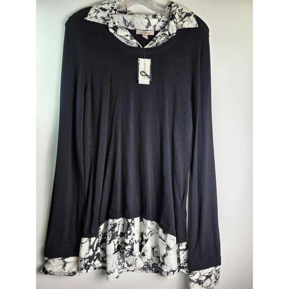 Women's Roj & Ali Black Crew Neck Lightweight Pullover Sweater in Size M - Picture 1 of 9